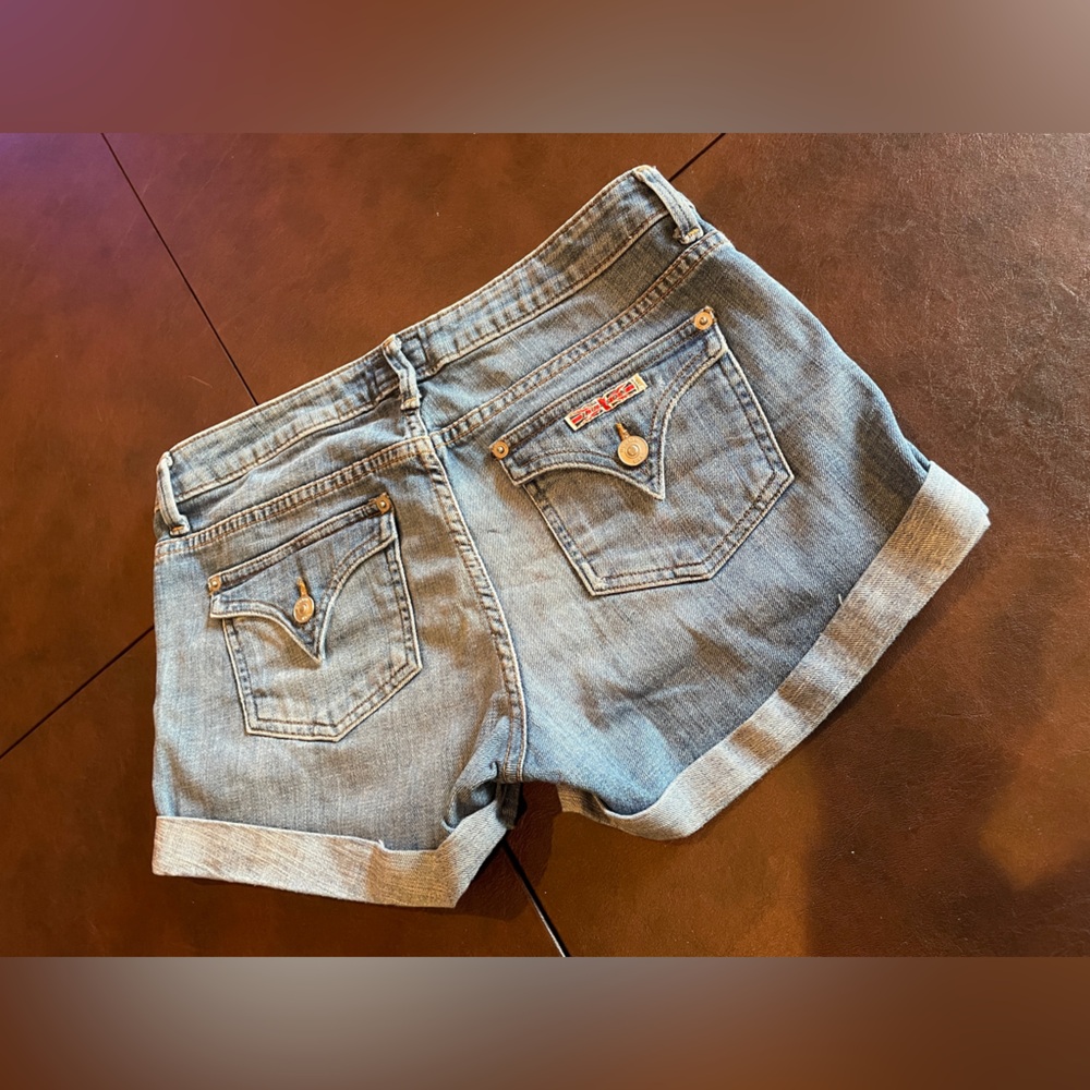 Hudson Jeans Blue cuffed denim shorts 28
